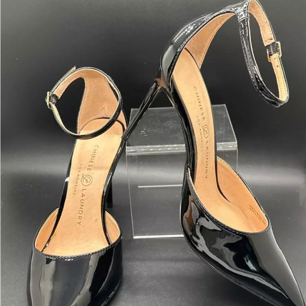 Chinese Laundry DOLLY  Black Patent Leather Heels with Pointed Toe